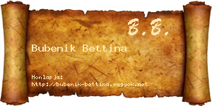 Bubenik Bettina névjegykártya
