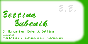 bettina bubenik business card